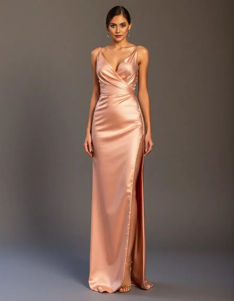 Robe de soirée en satin avec fente