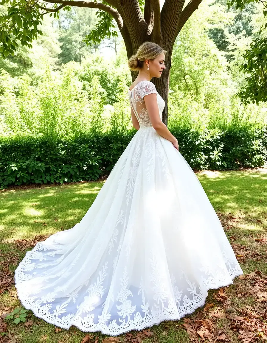 Robe de bal avec détails en dentelle