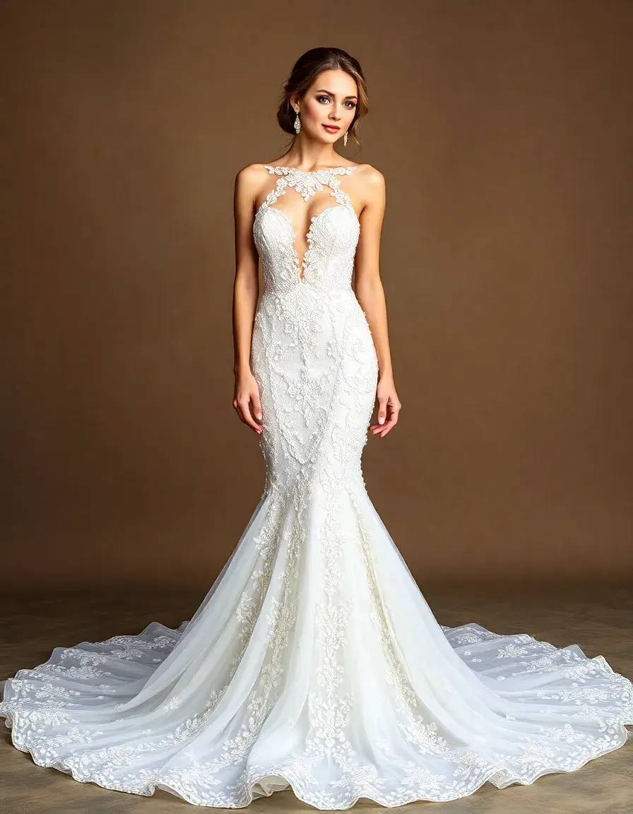 Robe de bal perlée scintillante