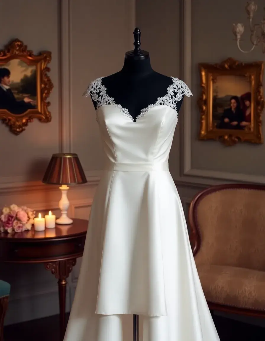 Robe de mariée courte en satin chic