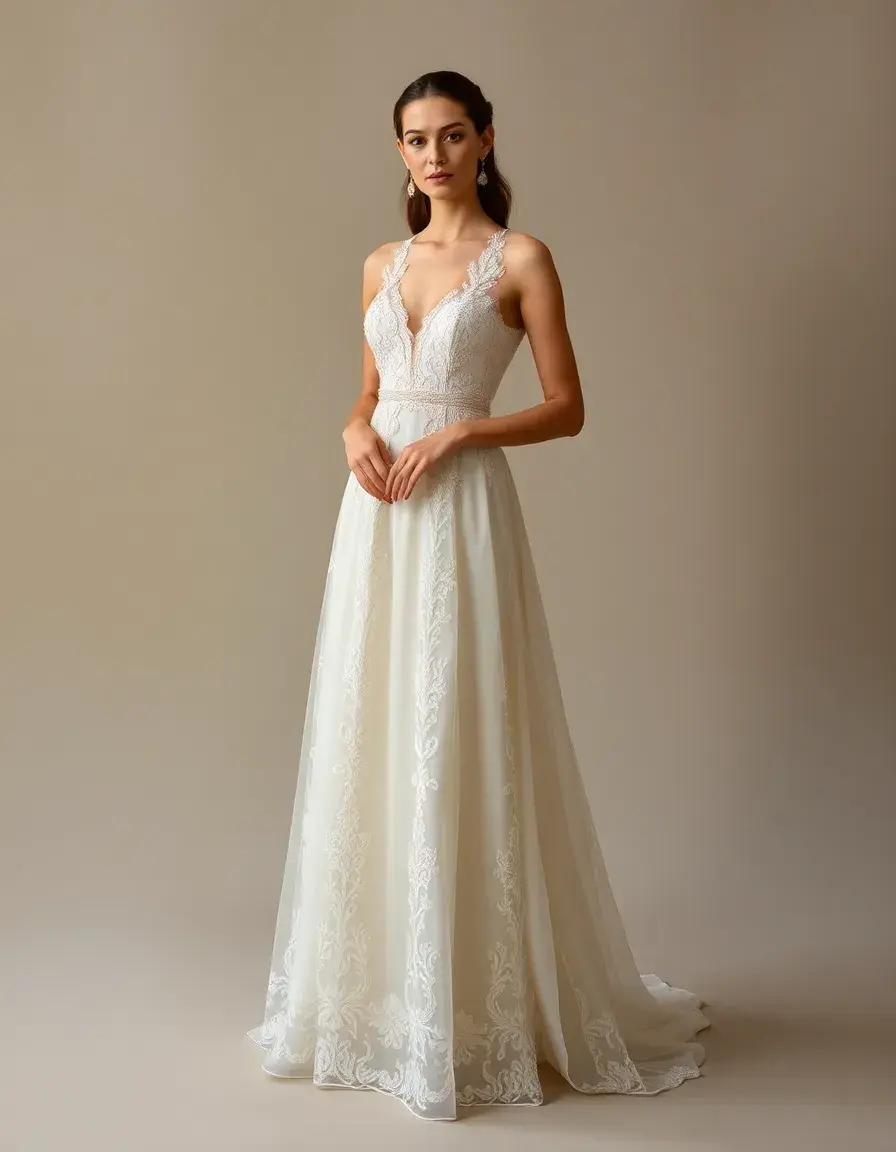 Robe de soirée longue brodée de fleurs