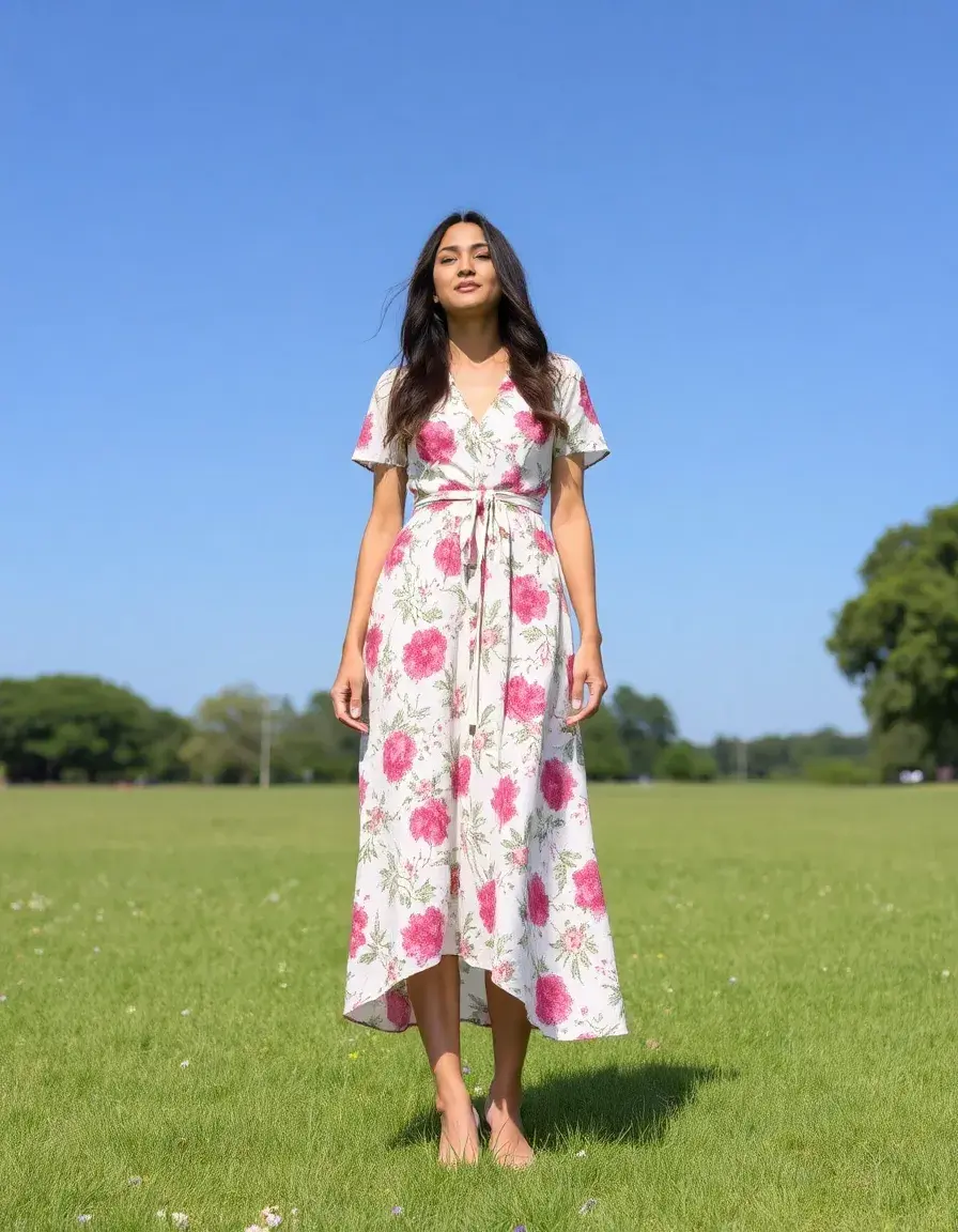 Robe midi fleurie chic