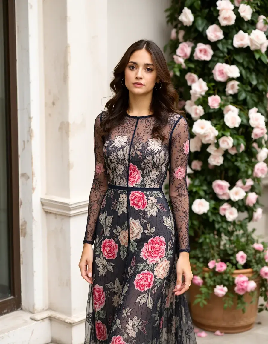 Robe en dentelle fleurie élégante
