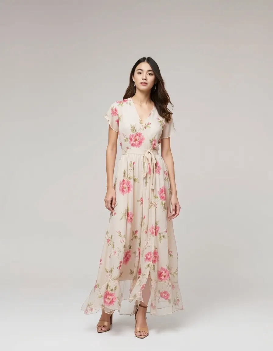 Robe en mousseline fleurie fluide