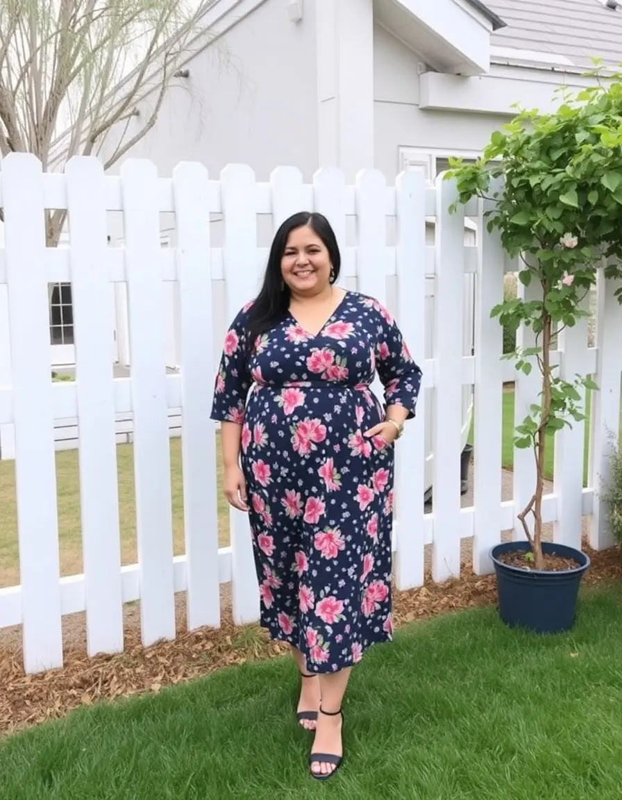 Robe midi élégante pour femme ronde