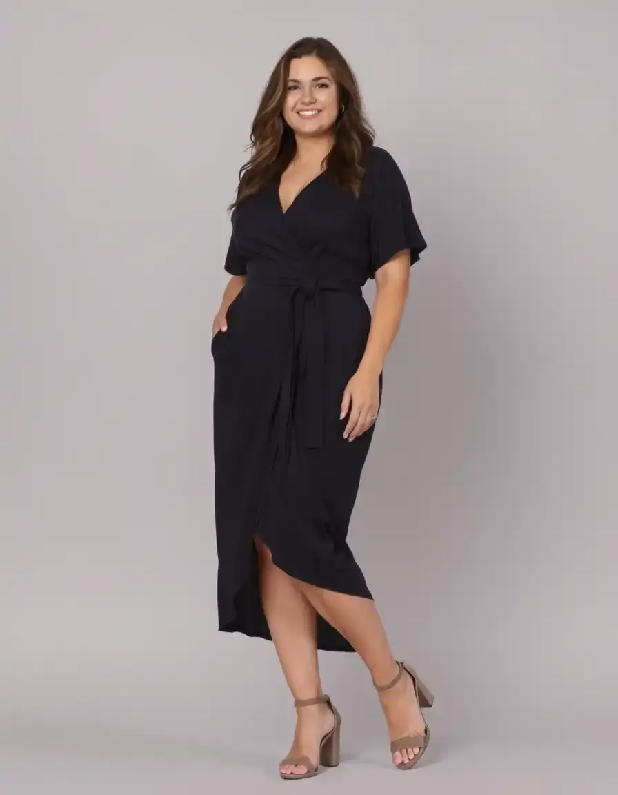 Robe portefeuille flatteuse grande taille