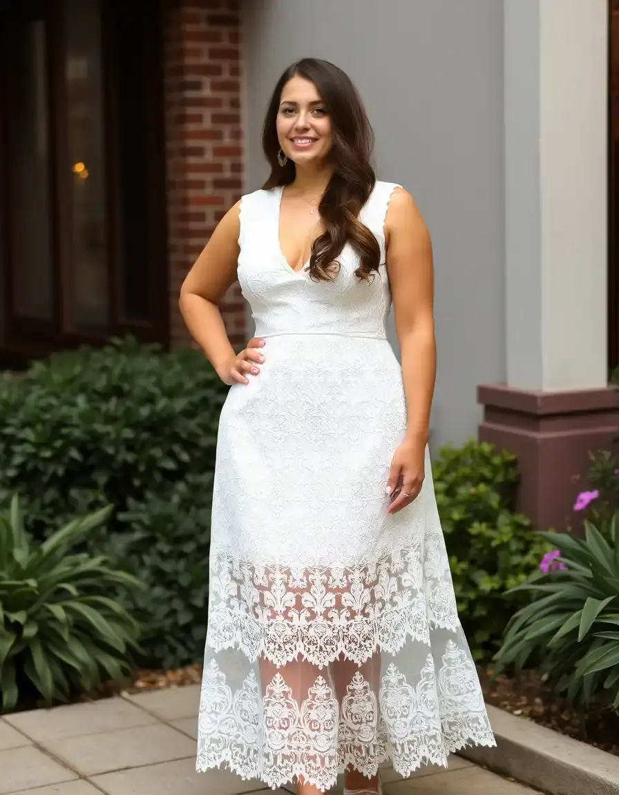 Robe en dentelle raffinée grande taille