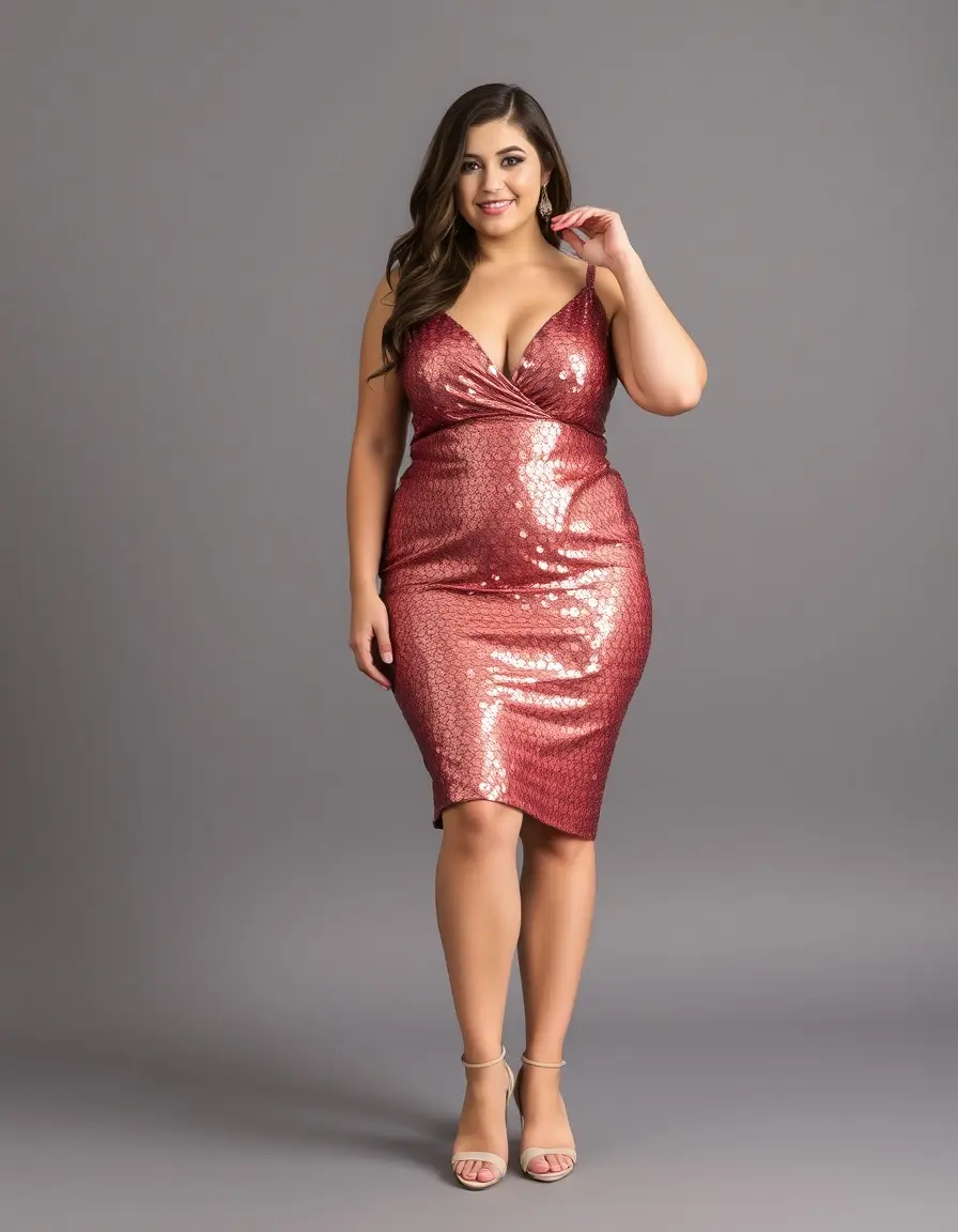 Robe à paillettes festive grande taille