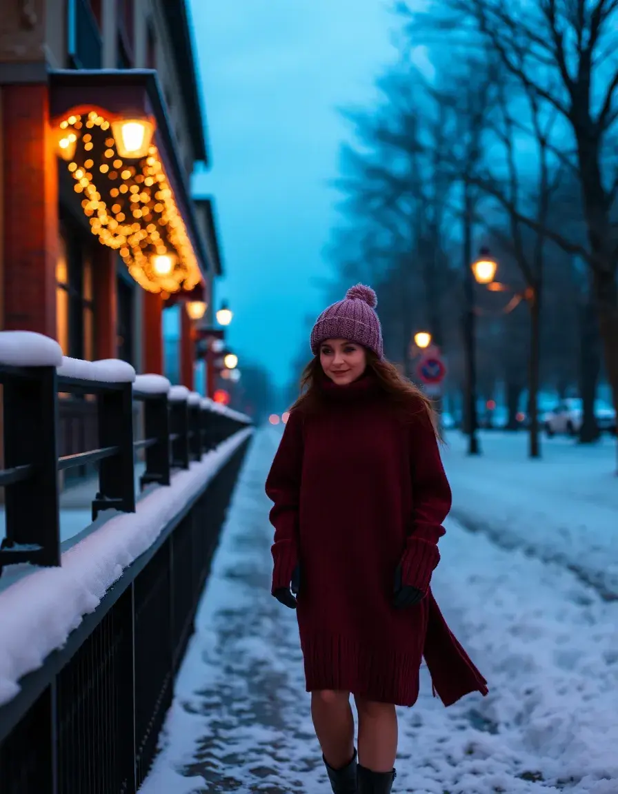 Knit Winter Dress robe en maille tendance
