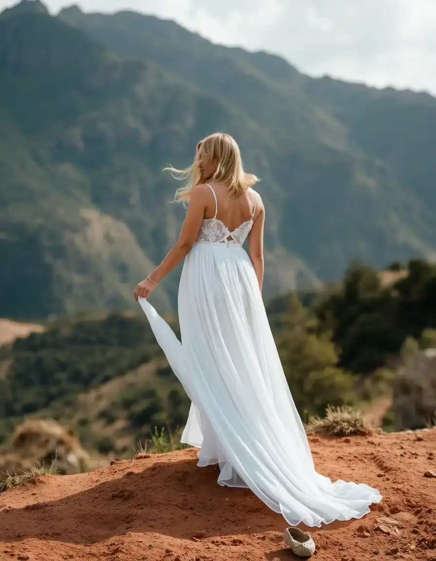 Chiffon Long White Dress - Robe longue blanche en mousseline