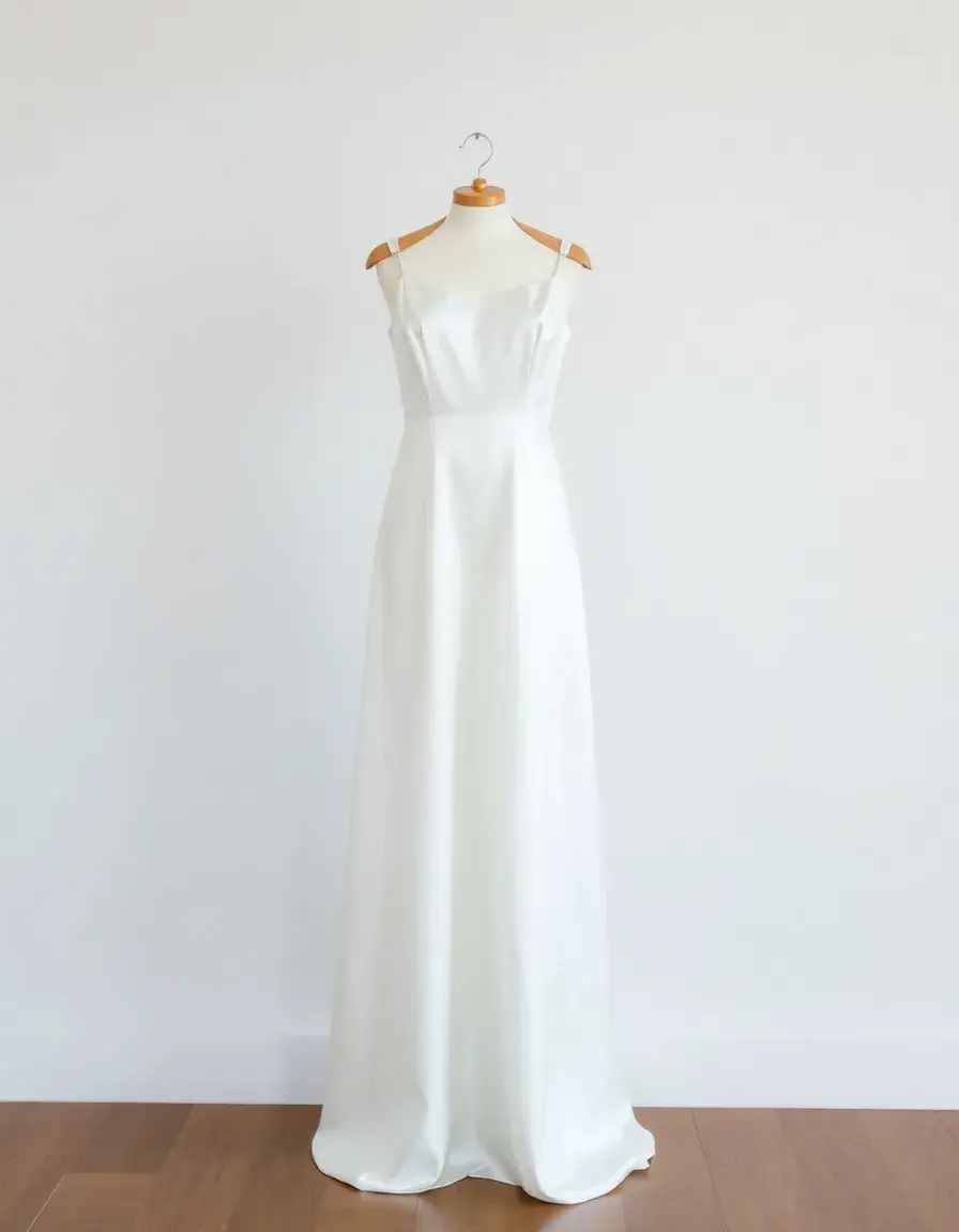 Satin Long White Dress - Robe longue blanche satinée