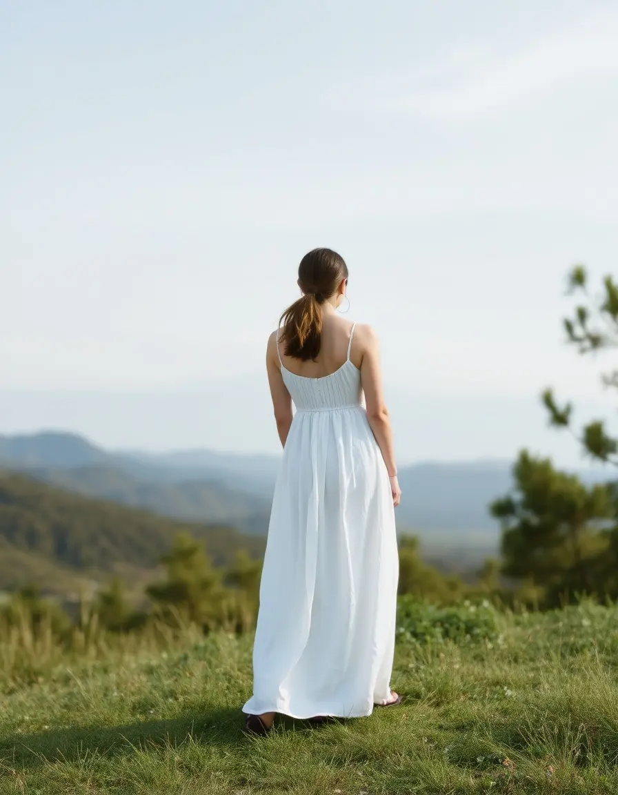 Linen Long White Dress - Robe longue blanche en lin