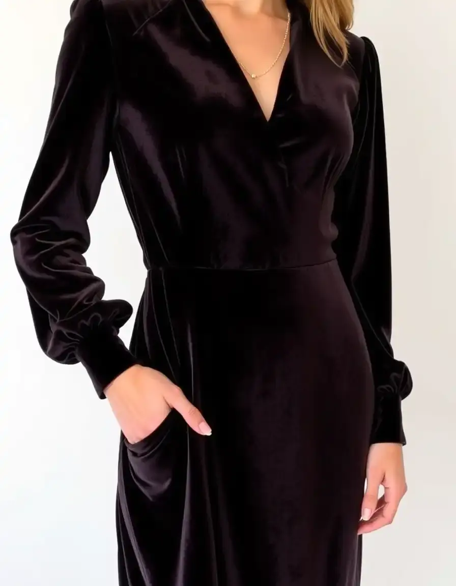 Robe midi en velours luxueuse