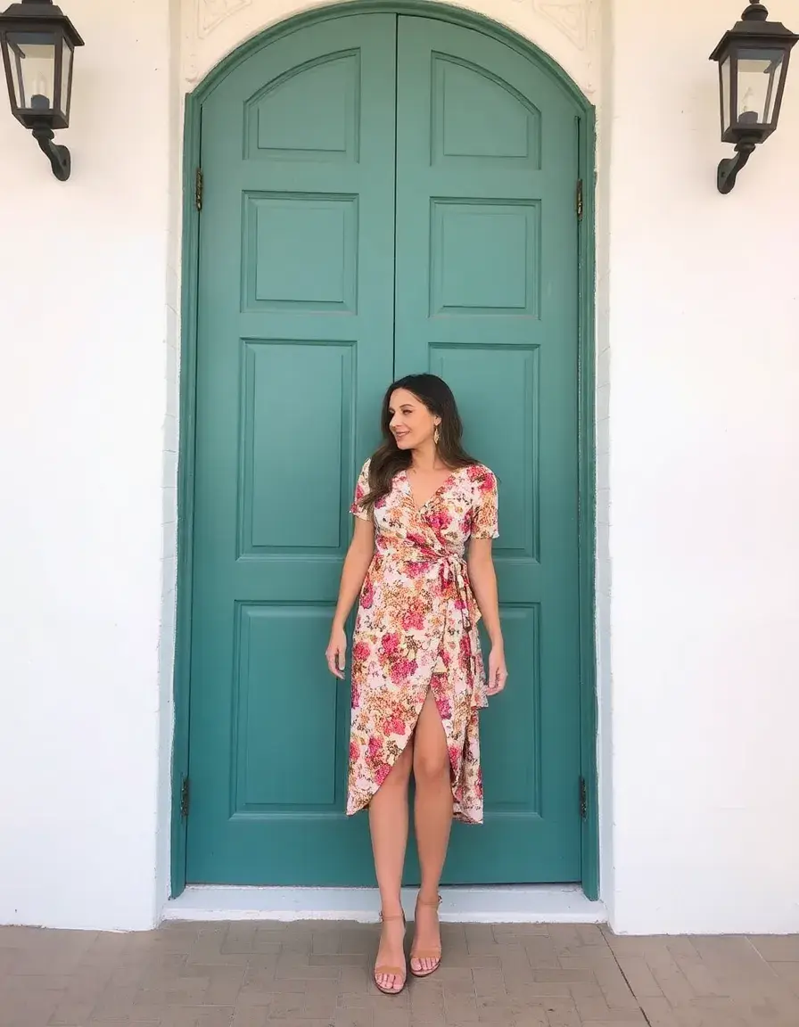 Robe midi portefeuille flatteuse