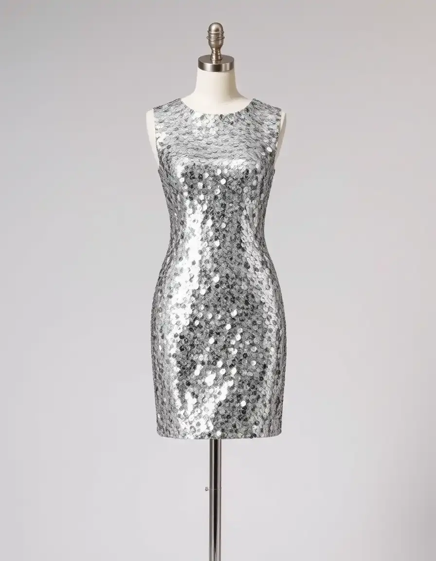 Robe paillette mini argent