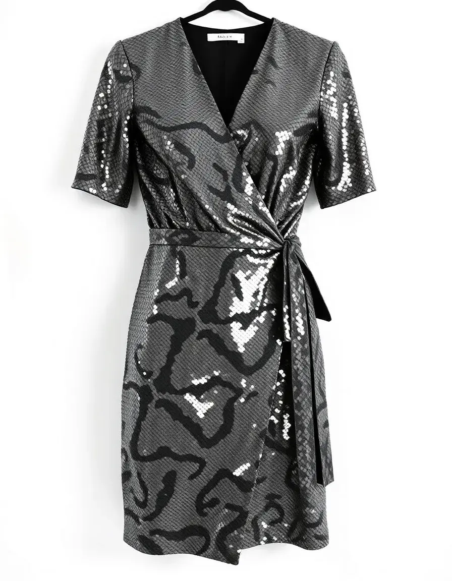 Robe portefeuille paillettes