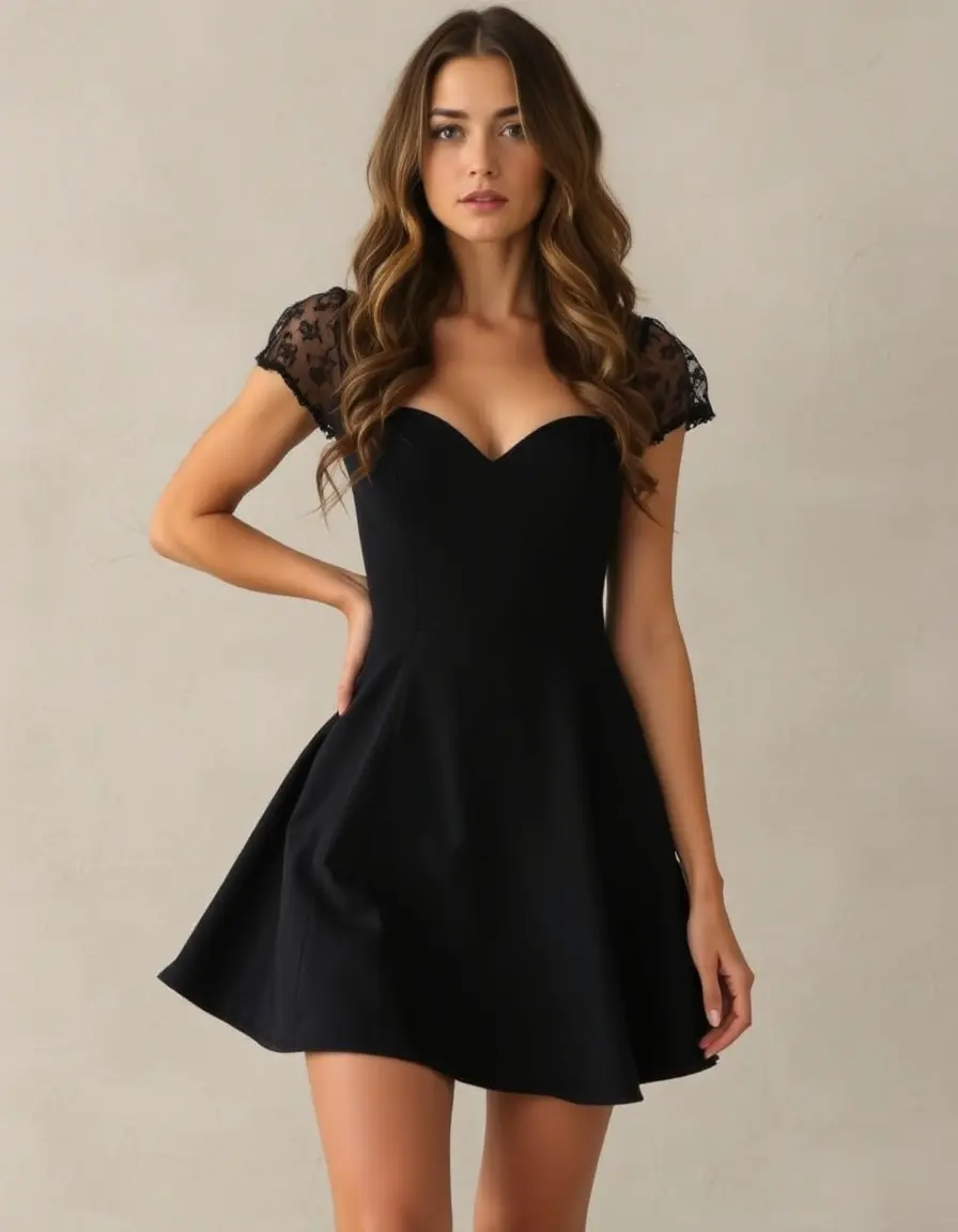 Trapeze Mini Dress Black