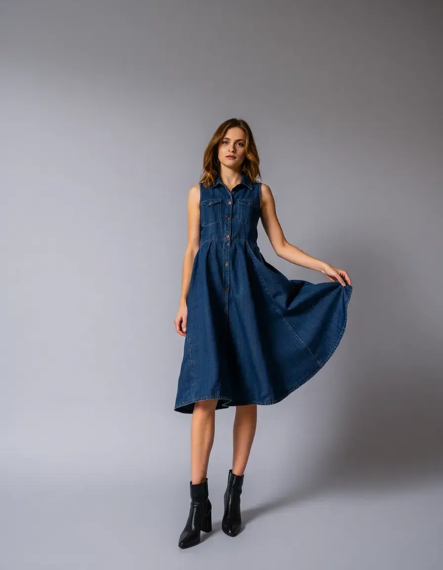 Trapeze Denim Dress