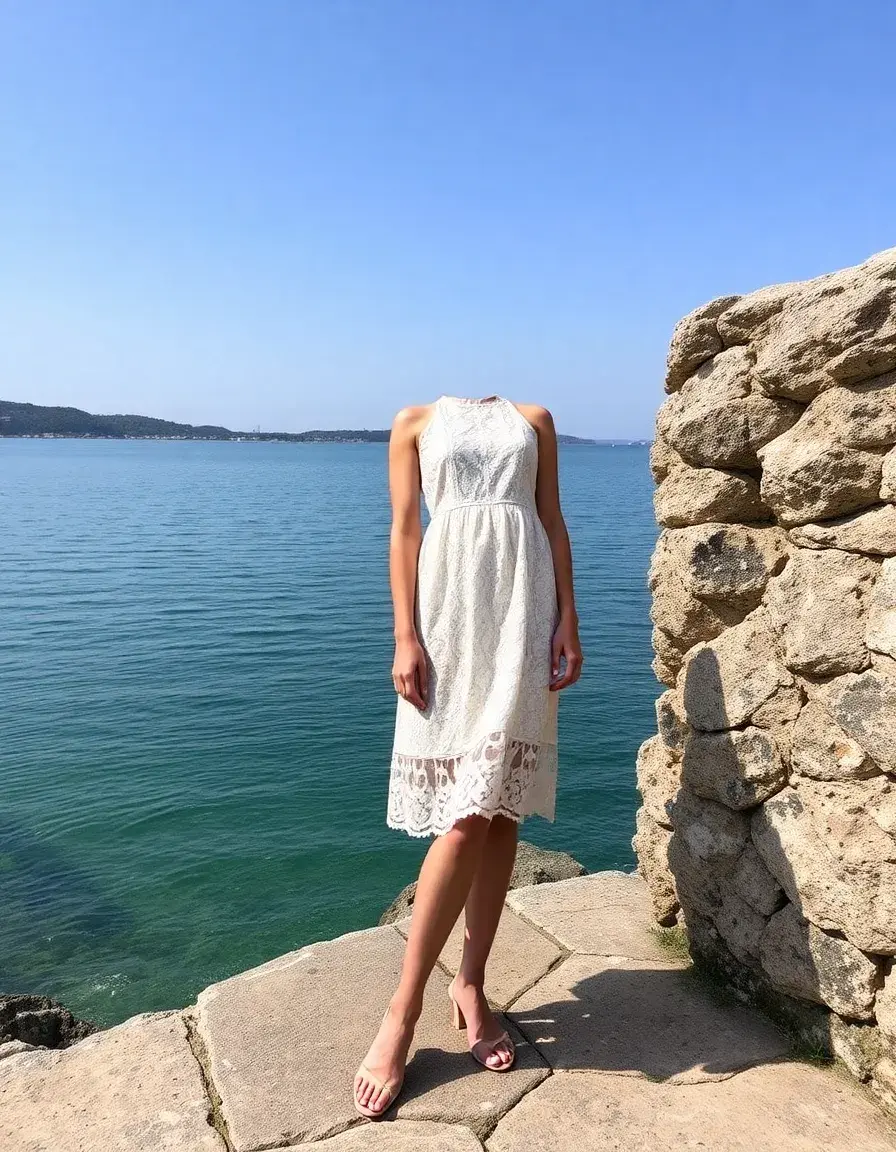 Robe d'été en dentelle blanche