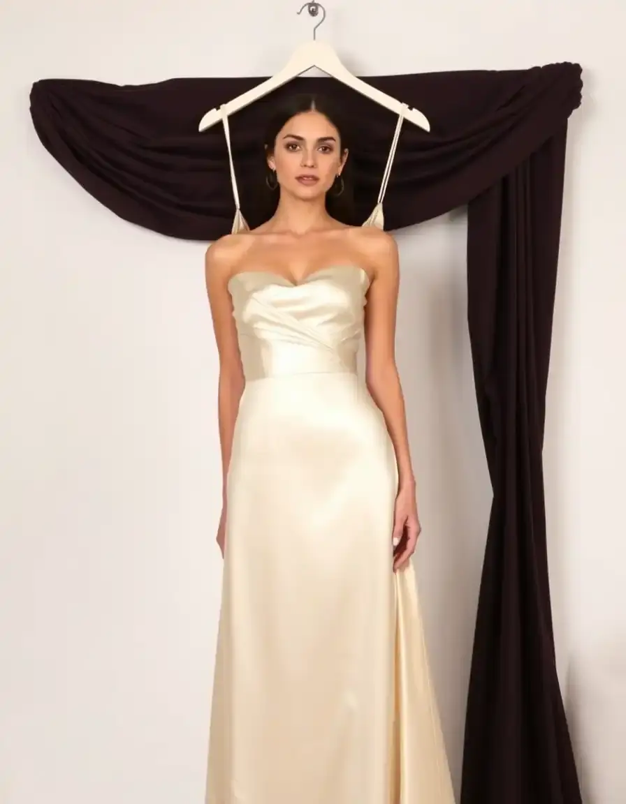 Satin Long Dress effet soie