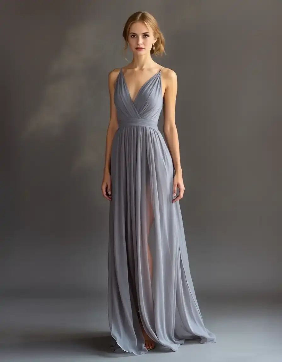 Robe de soirée en mousseline fluide