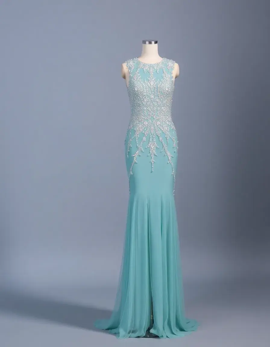 Robe de soirée perlée luxueuse