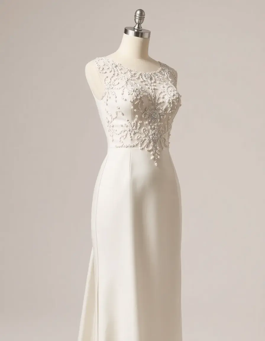 Robe formelle avec détails perlés
