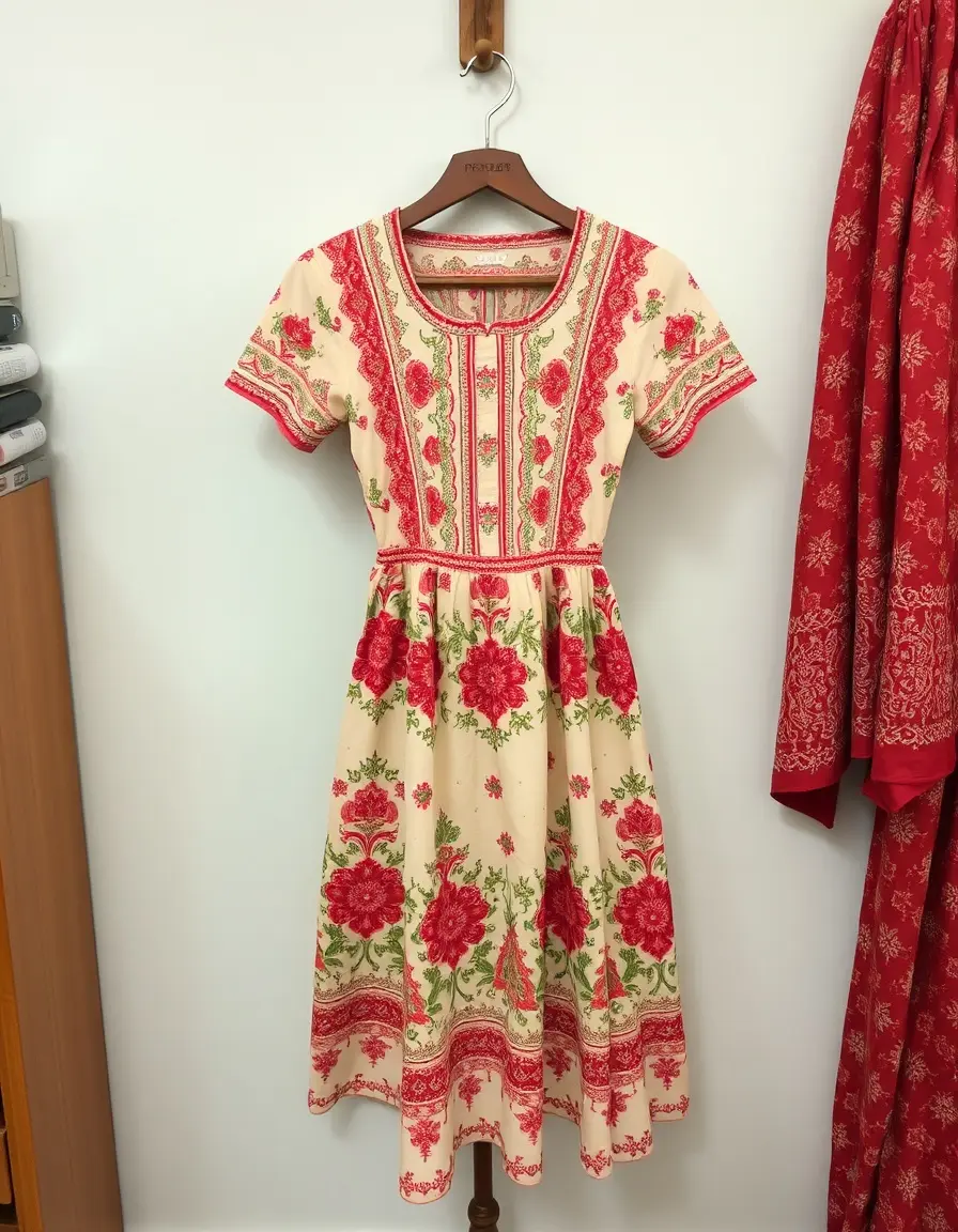 Robe vintage avec motifs classiques