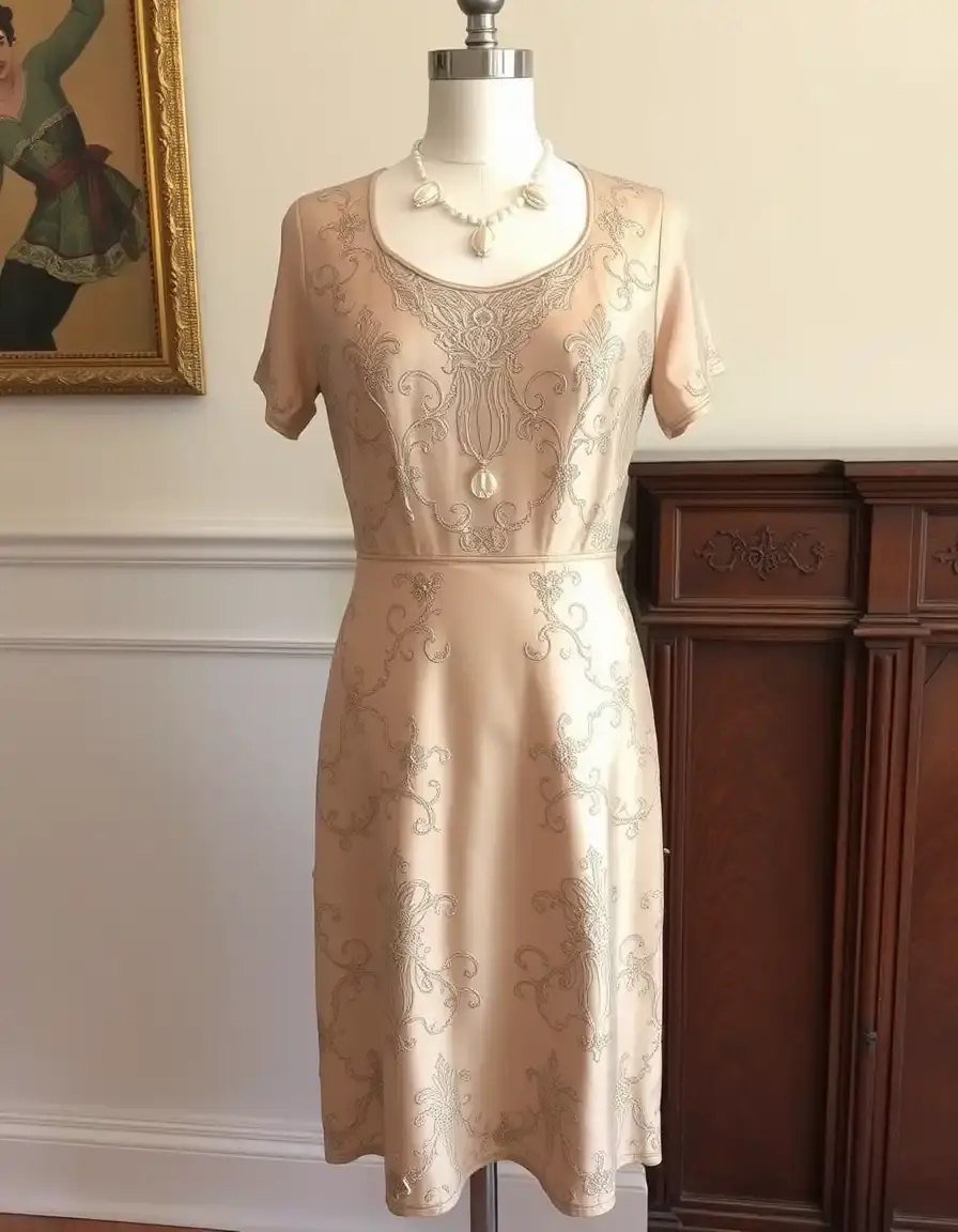 Robe de cocktail vintage brodée style 1920