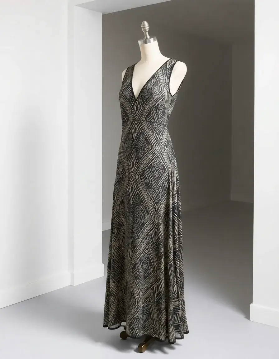Robe longue Art Déco années 20