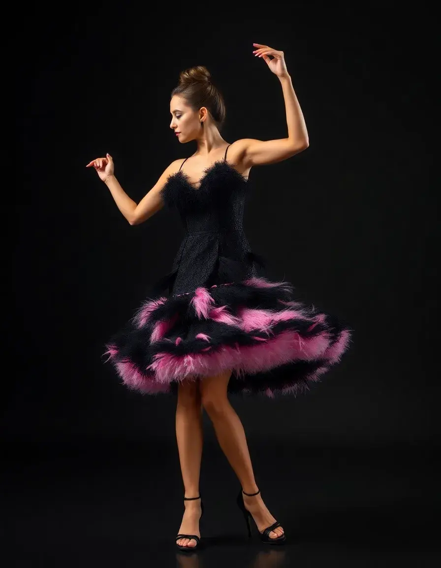 Robe de danse Charleston avec plumes