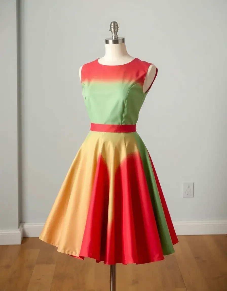 Robe de danse swing années 50 aux couleurs vives