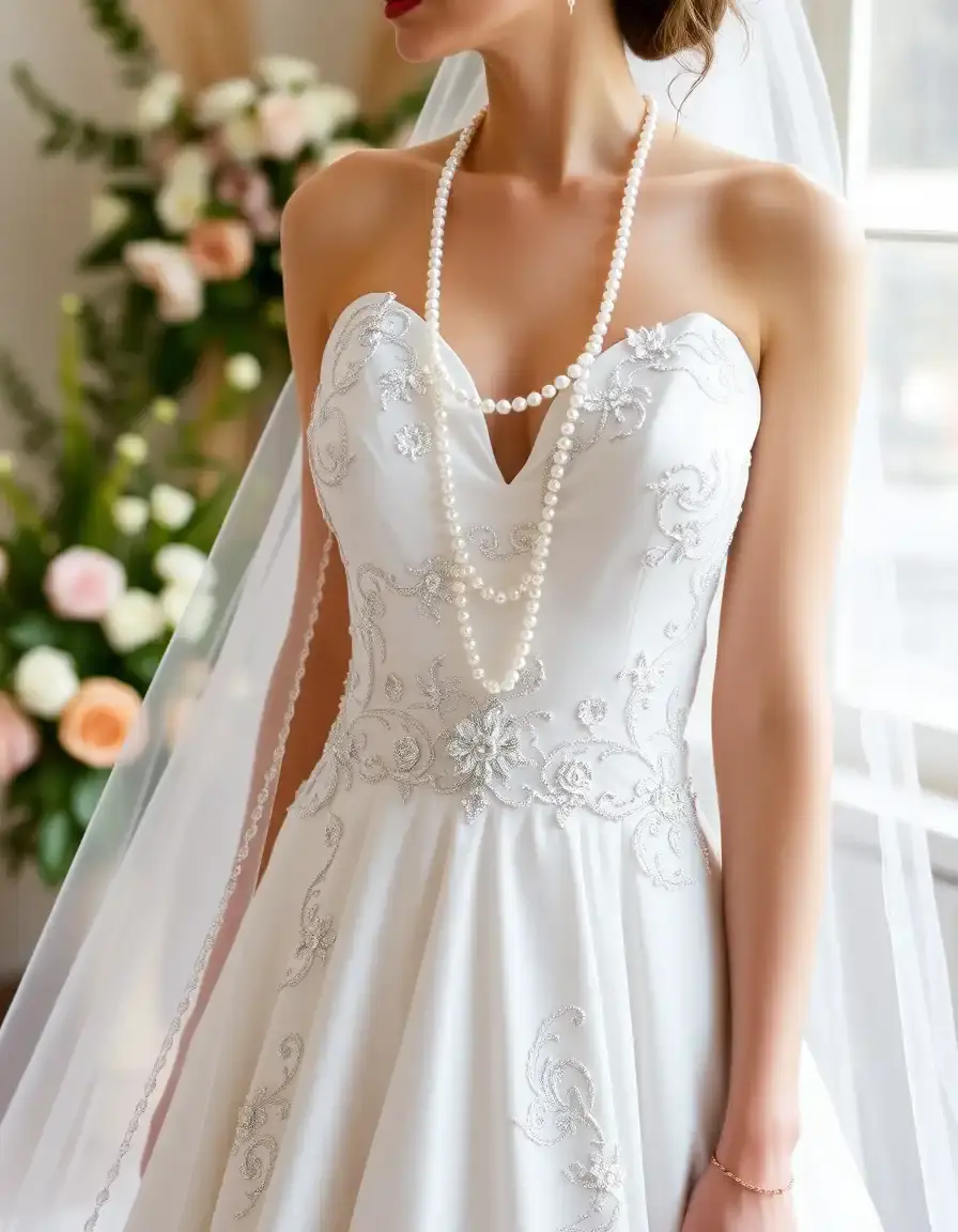 Robe de cérémonie formelle avec perles
