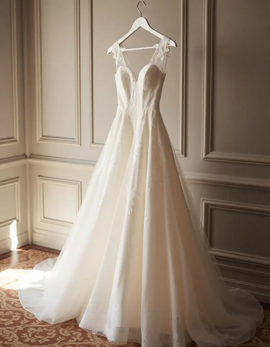 Robe élégante de cérémonie couleur ivoire