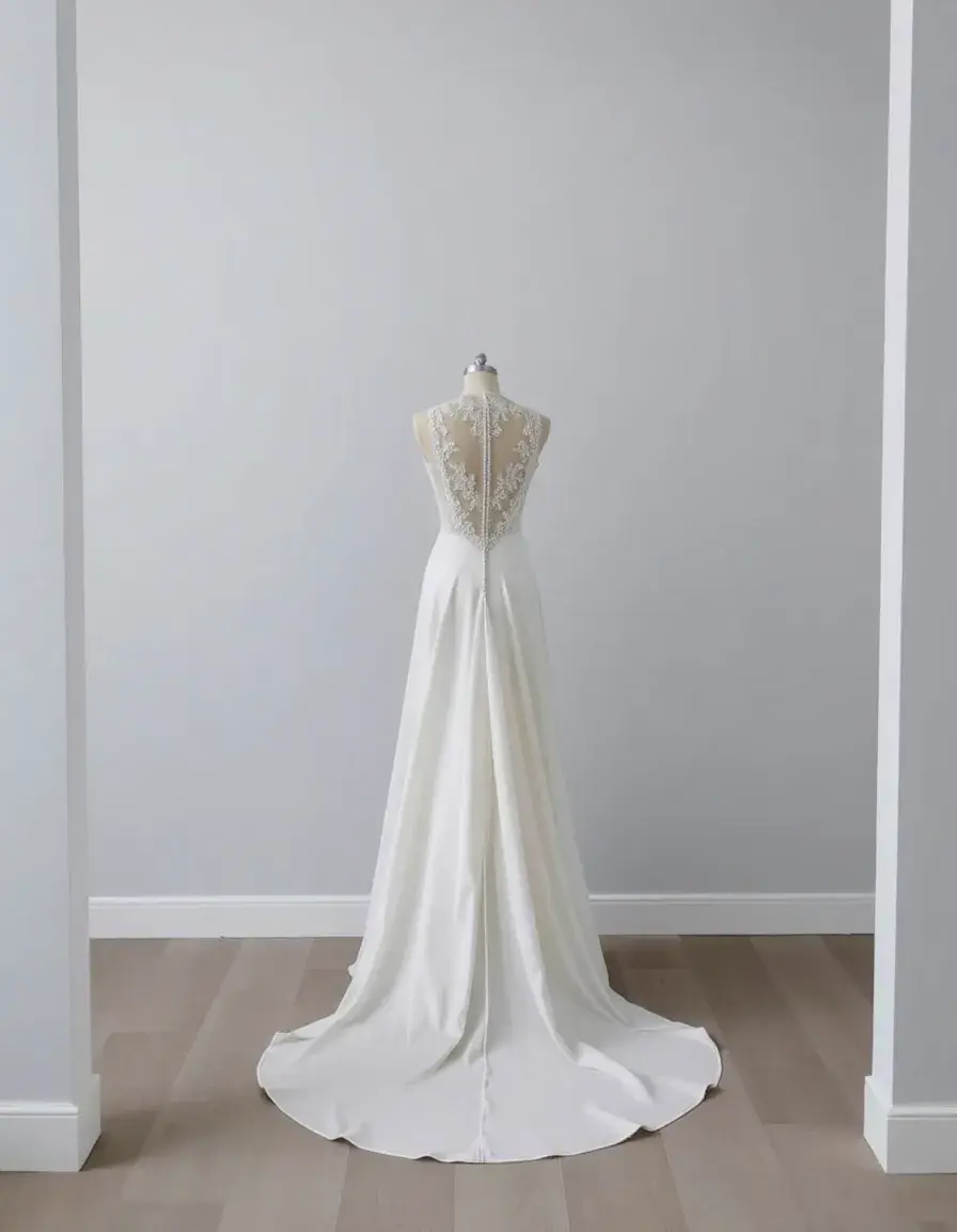 Robe longue de cérémonie avec traîne