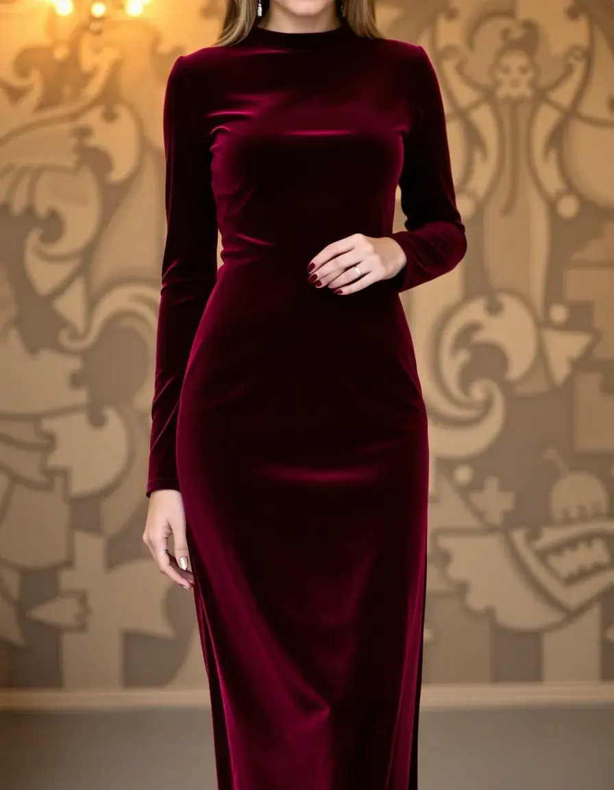Robe Bordeaux en Velours