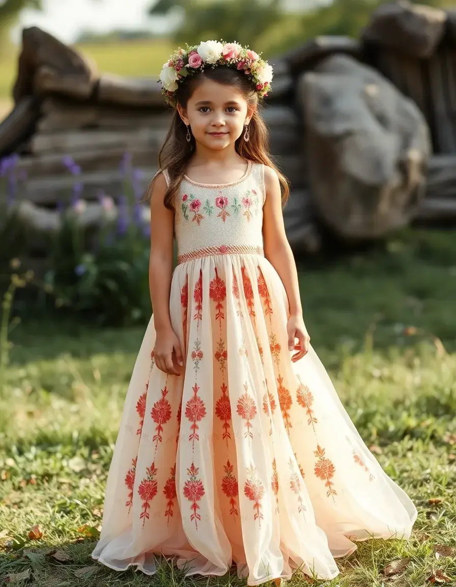 Robe bohème brodée pour petite fille