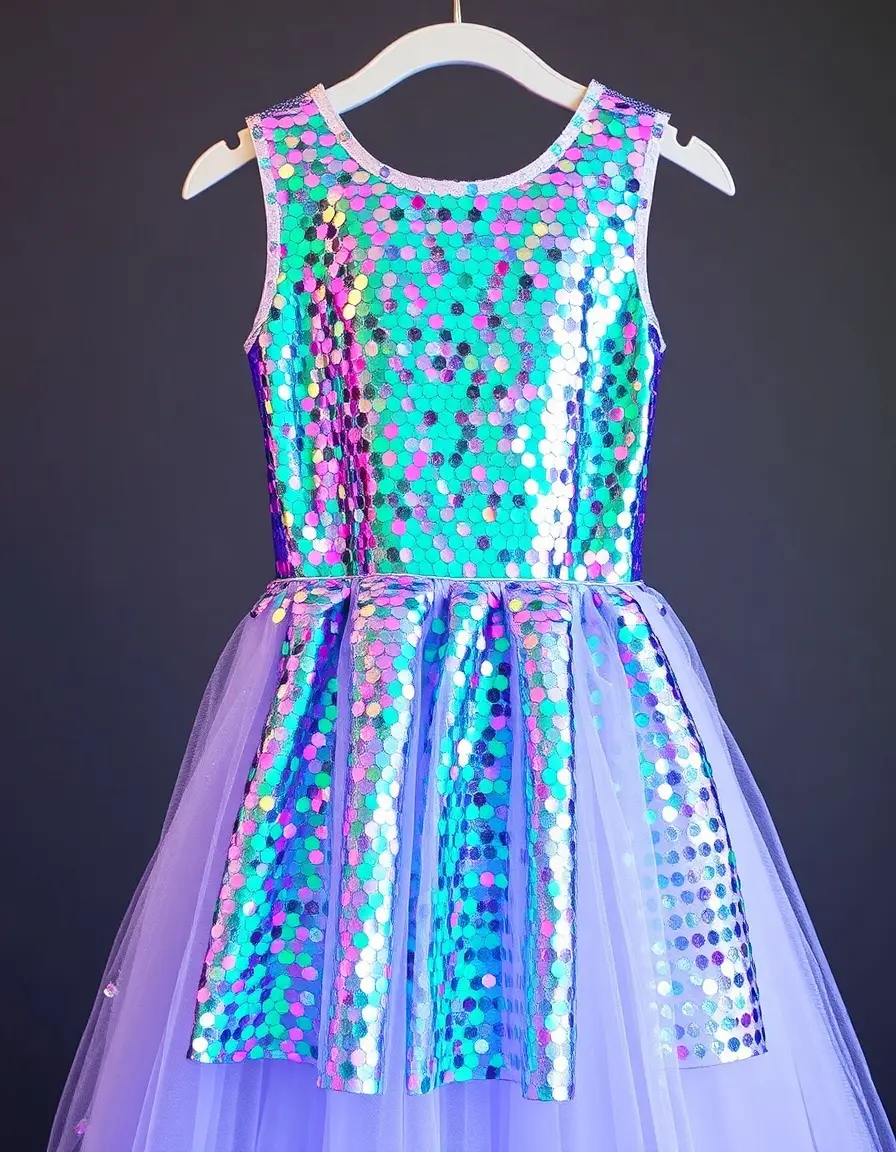 Robe à paillettes et sequins pour fille