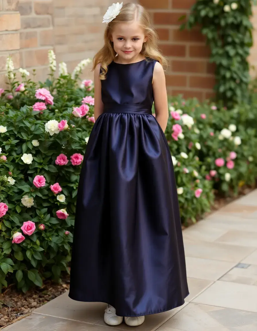 Robe de cérémonie en satin pour fille