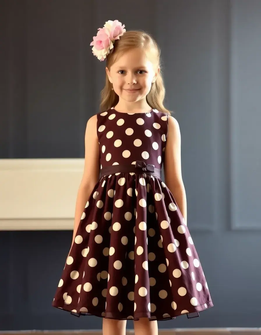 Robe à pois style rétro pour fille