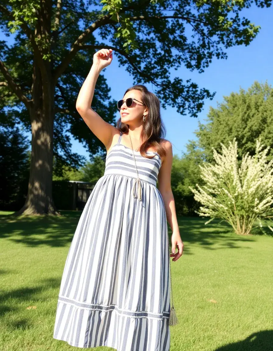 Robe de pique-nique légère à rayures
