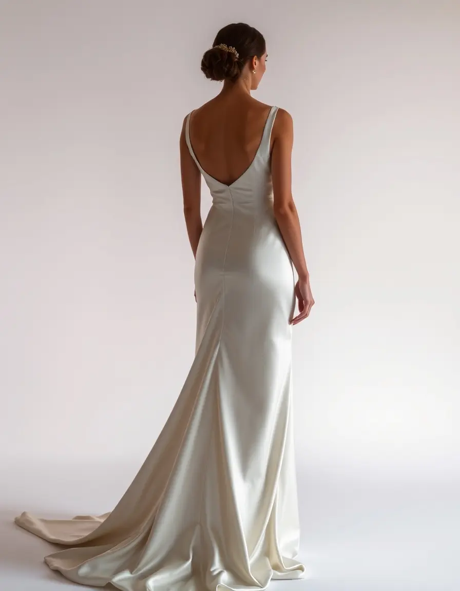 Longue robe de cérémonie en satin formelle
