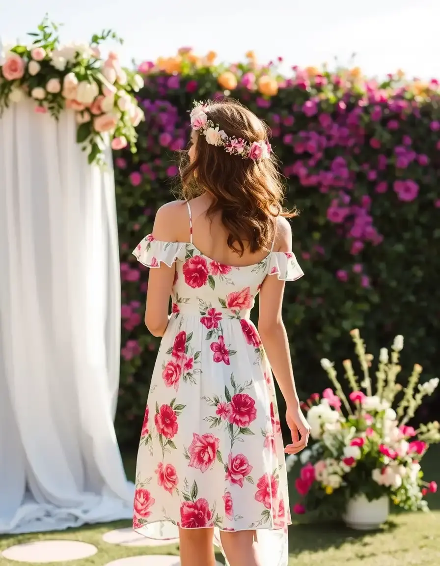 Robe de cérémonie à fleurs été