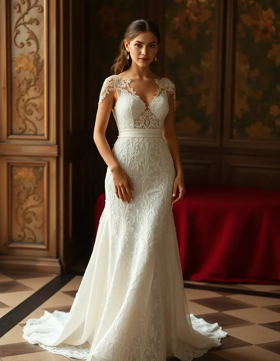 Robe de gala formelle en dentelle blanche