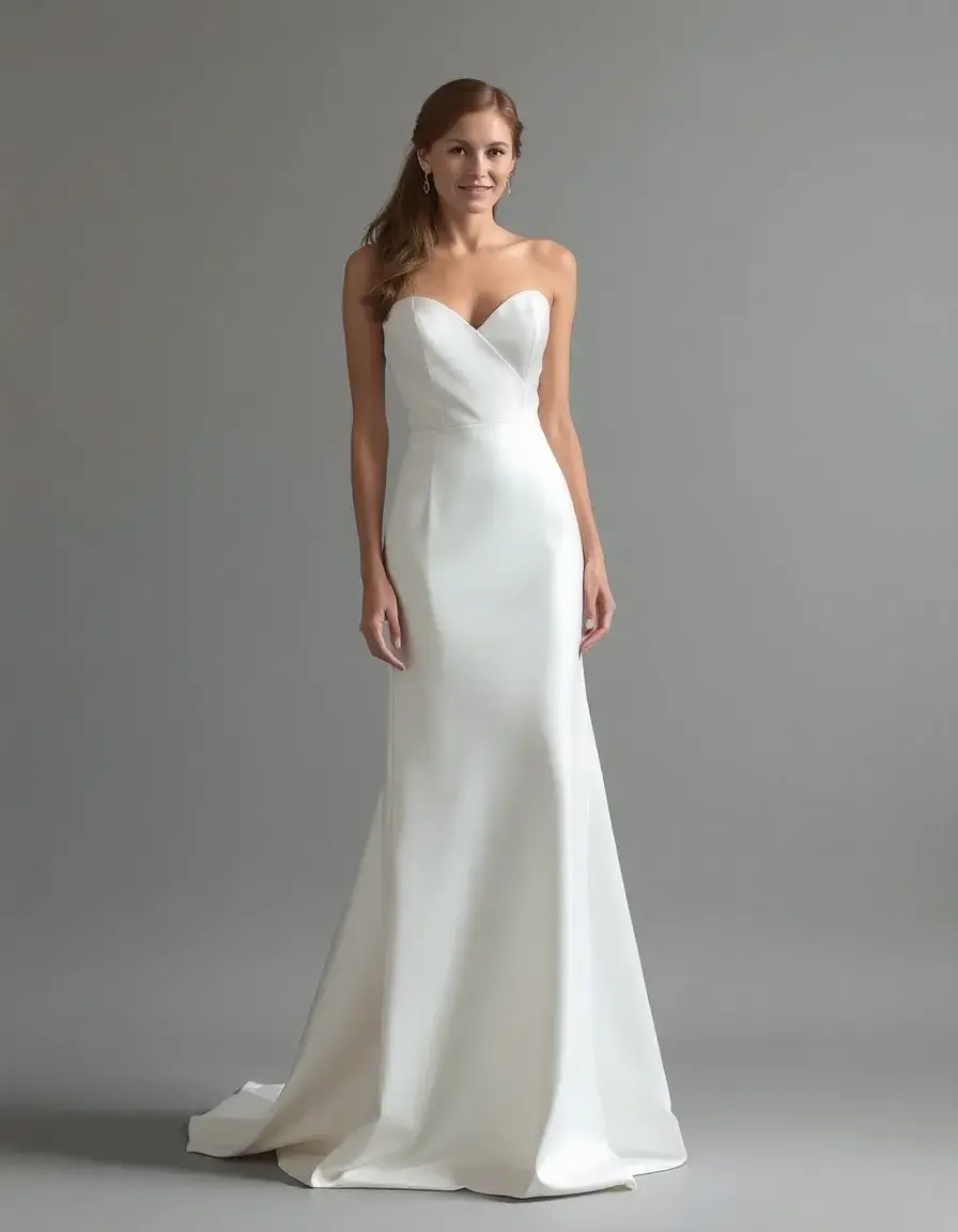 Robe de mariée fourreau minimaliste en soie ivoire
