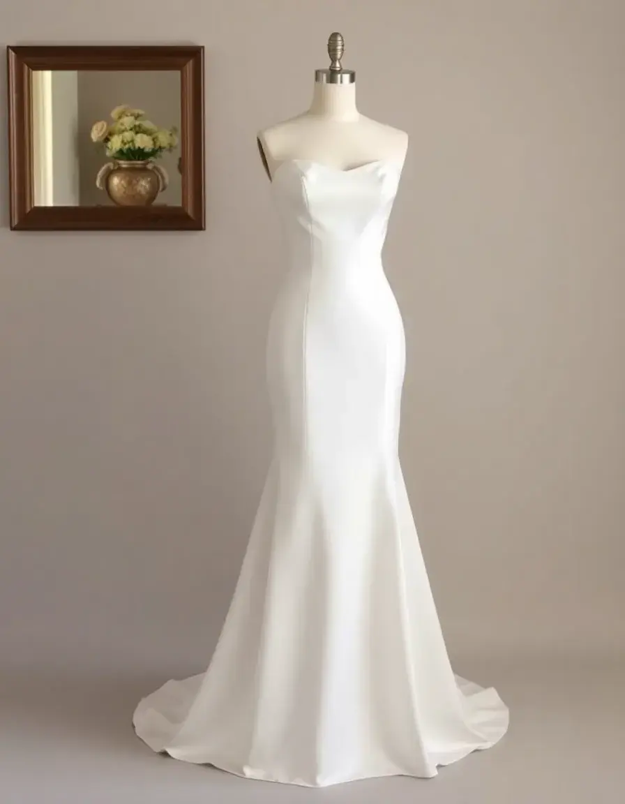 Robe de mariée bustier simple et ajustée