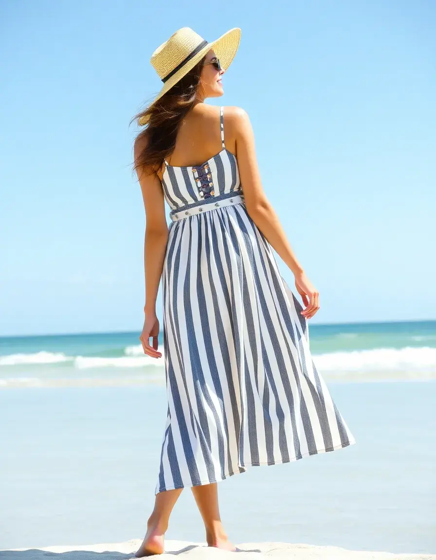 Robe d'été à rayures coton