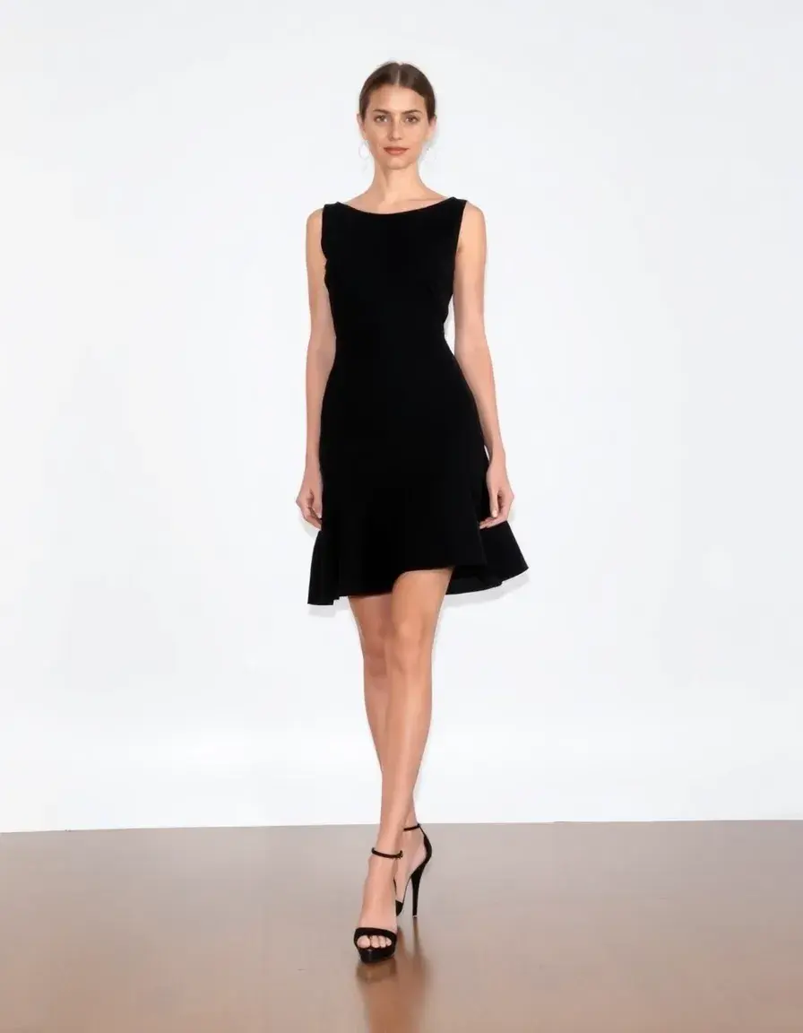 Classic Cocktail Dress noire évasée