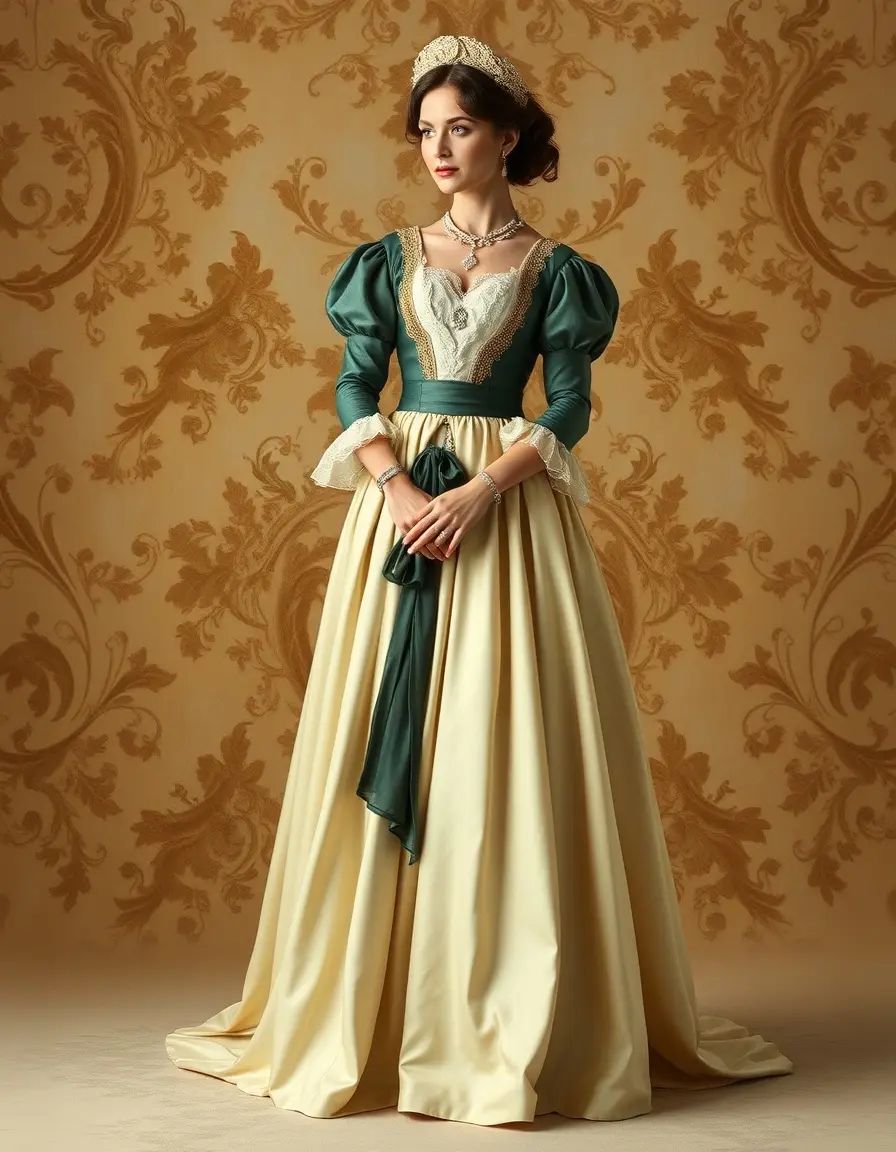 Robe vintage style empire régence