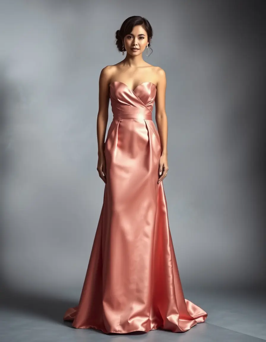 Robe de soirée empire en satin élégante